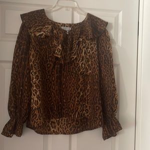 EXPRESS SILK LEOPARD BLOUSE